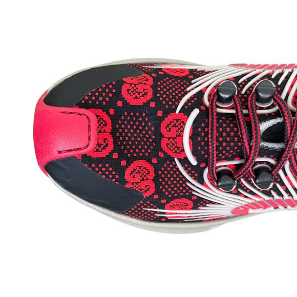 GUCCI Men's GG Run Sneakers Technical Knit 680900 Red Black Gray Sz 11 US 11.5 - Picture 9 of 16